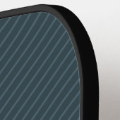 Elegante zwarte gouden monogram pinstripes pickleball paddle (Links Detail)