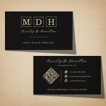 Elegante zwarte gouden monogram QR-code