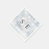 Elegante Zwarte Gouden Monogram Winter Servet (Hoek)