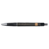 Elegante zwarte gouden naam script kantoor met mon pen (Voorkant)