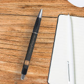 Elegante zwarte gouden naam script kantoor met mon pen