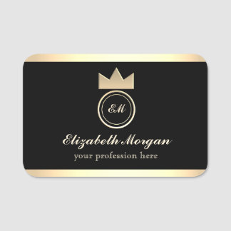 Elegante zwarte gouden naamkaart naamplaatje