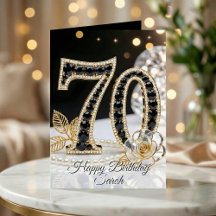 Elegante Zwarte Gouden Onyx Parel 70e Verjaardag