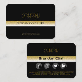 Elegante zwarte gouden professionele visitekaart visitekaartje