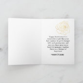 Elegante Zwarte Gouden Rozen 40ste Huwelijksjubile Kaart (Binnen)