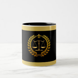Elegante Zwarte&Gouden Schalen van de Rechtsplegin Tweekleurige Koffiemok