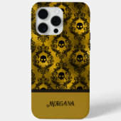 Elegante Zwarte & Gouden Schedel Gotische Hallowee Case-Mate iPhone Case (Achterkant)