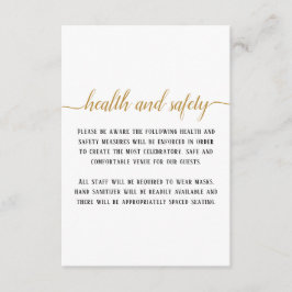 Elegante Zwarte Gouden Script Bruiloft Gezondheid  Informatiekaartje