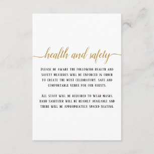 Elegante Zwarte Gouden Script Bruiloft Gezondheid Informatiekaartje