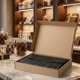 Elegante Zwarte Gouden Script Chocolatier Qr Code Tissuepapier