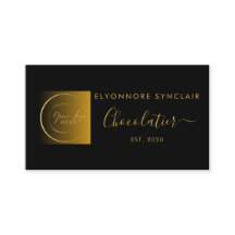 Elegante Zwarte Gouden Script Logo Chocolatier
