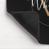 Elegante Zwarte Gouden Script Naam Monogram Muisma Muismat (Hoek)