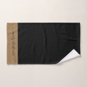Elegante zwarte gouden script Prettig kerstfeest Bad Handdoek (Handdoek)