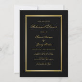 Elegante zwarte gouden script proef diner kaart (Voorkant)