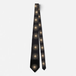 Elegante zwarte & gouden stralenkrans heren stropd stropdas