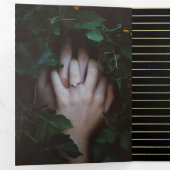 Elegante zwarte gouden strepen Folie bruiloft Drieluik Uitnodiging (Binnenzijde eerst)