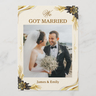 Elegante zwarte & gouden trouwkaart kaart