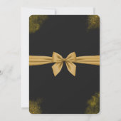 Elegante zwarte & gouden trouwuitnodiging kaart (Achterkant)