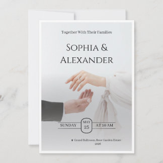 Elegante zwarte & gouden trouwuitnodiging template kaart