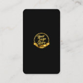 Elegante Zwarte Gouden WhatsApp QR-code Visitekaartje (Achterkant)