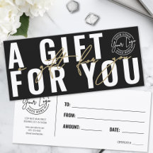 Elegante zwarte gouden zakelijke cadeaubon
