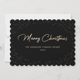 Elegante Zwarte Gouden Zakelijke Kerstkaart