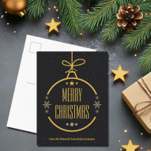 Elegante Zwarte Gouden Zalig Kerstmis Zakelijk