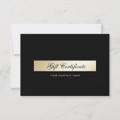 Elegante zwarte goudkleurige cadeaubon (Voorkant)
