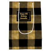 Elegante zwarte goudkleurige cadeautas met naam be (Achterkant)