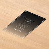 Elegante zwarte gradiënt acryl bruiloft acryl uitnodigingen (Laagn)