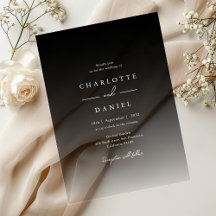 Elegante Zwarte Gradiënt Acryl Trouwkaart