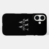 Elegante zwarte &grijze witte gepersonaliseerde mo Case-Mate iPhone case (Achterkant (horizontaal))