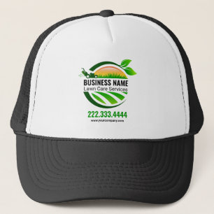 Elegante Zwarte Groene Grasmaaier Landschapsdienst Trucker Pet