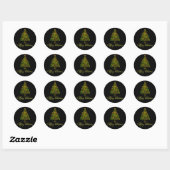 Elegante zwarte groene kerstboom Stickers (Vel)