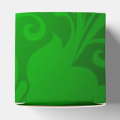 Elegante zwarte & groene kubus gunstbox bedankdoosjes (Bovenkant)