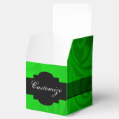 Elegante zwarte & groene kubus gunstbox bedankdoosjes (Geopend)
