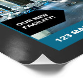 Elegante zwarte haarsalon (glanzende afwerking) perfect poster (Hoek)