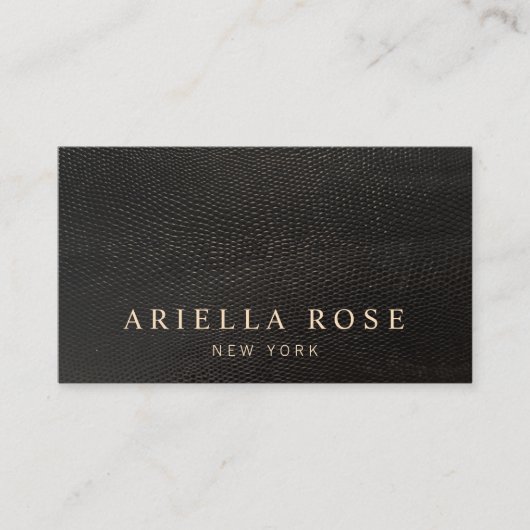 Elegante zwarte hagedis huid Lux Professional Visitekaartje (Voorkant)
