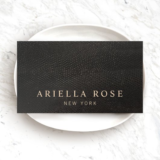 Elegante zwarte hagedis huid Lux Professional Visitekaartje