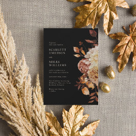 Elegante Zwarte Herfst All-in-one Trouwjurk Kaart