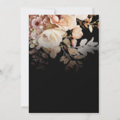 Elegante zwarte Herfst in liefde bloemig Vrijgezel Kaart (Achterkant)