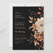 Elegante zwarte Herfst monogram alles in één bruil Kaart (Voorkant)