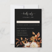 Elegante zwarte herfst RSVP kaartje (Voorkant)