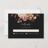 Elegante zwarte Herfst RSVP Kaartje (Voorkant)