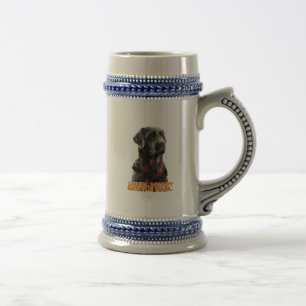 Elegante zwarte hond portret-realistische huisdier bierpul