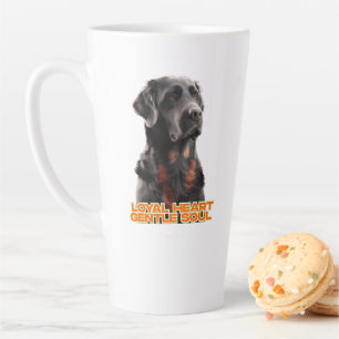 Elegante zwarte hond portret-realistische huisdier latte mok