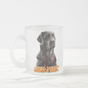 Elegante zwarte hond portret-realistische huisdier matglas koffiemok