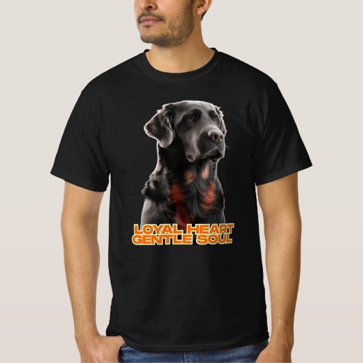Elegante zwarte hond portret-realistische huisdier t-shirt (Voorkant)