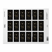 Elegante zwarte HONINGRAAT met kam Pattern & Bee Etiket (Full Sheet)