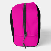 Elegante Zwarte Hot Pink Script Monogram Toilettasje (Rechts)